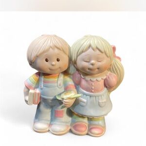 Jennifer & Josh Ceramic Bank Collectible by Wallace Berrie & Company 5.5Hx5.5W